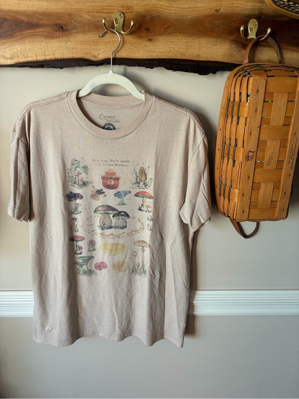 Desert Dreamer Mushroom Fungi Smokey Bear National Parks Vintage Style Tee Small